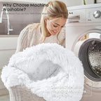 OLANLY 3x5 Machine Washable Small Bedside Rug, Soft Fluffy Shaggy Rugs - Image 2
