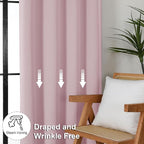 Simplebrand Ava Blush Short 36 Inches Blackout Curtain 2 Panels Set, Half - Image 7