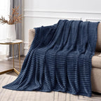 BEDELITE Fleece Throw Blanket for Couch – 3D Ribbed Jacquard Soft and Warm - Image 4