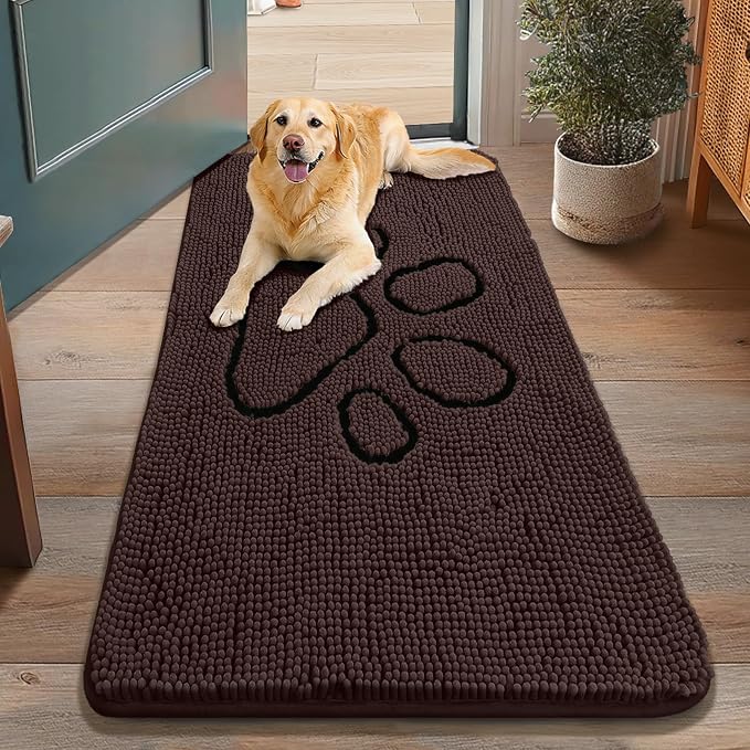 Smiry Dog Door Mat for Muddy Paws, Absorbent Dirt Trapper Non Slip Quick Dry by Smiry