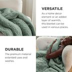 Bedsure GentleSoft Fluffy Sage Green Blankets Queen Size - Image 4