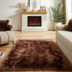 AMTOVO Faux Fur Sheepskin Rug for Living Room, 4 x 6 ft Coffee Fluffy Area Rug - Image 2
