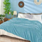 inhand Blue Fleece Twin Blanket, Super Soft Flannel Cozy Blankets - Image 4