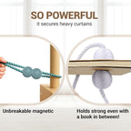 Hion Magnetic Curtain Tiebacks Gray Blue 2 Pack, Curtain Tiebacks Buckles - Image 5