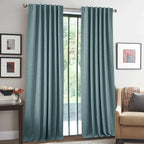 RYB HOME 100% Blackout Linen Textured Curtains 90 inches Long, Thermal - Image 2