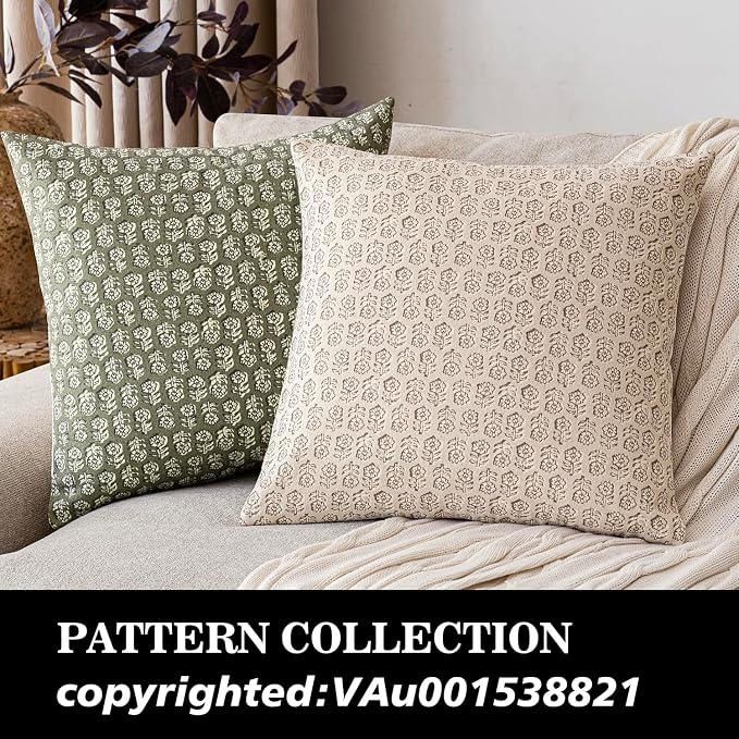 Foindtower Set of 2 Decorative Neutral Floral Print Throw Pillow Covers Vintage - Image 4