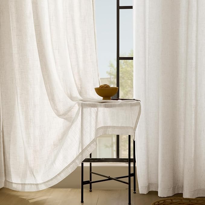 96 inch Long Linen Curtains 2 Panels - Image 5
