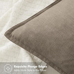 MIULEE Decorative Linen Pillow Covers 18x18 Inch Tan TaupeBoho Farmhouse - Image 2