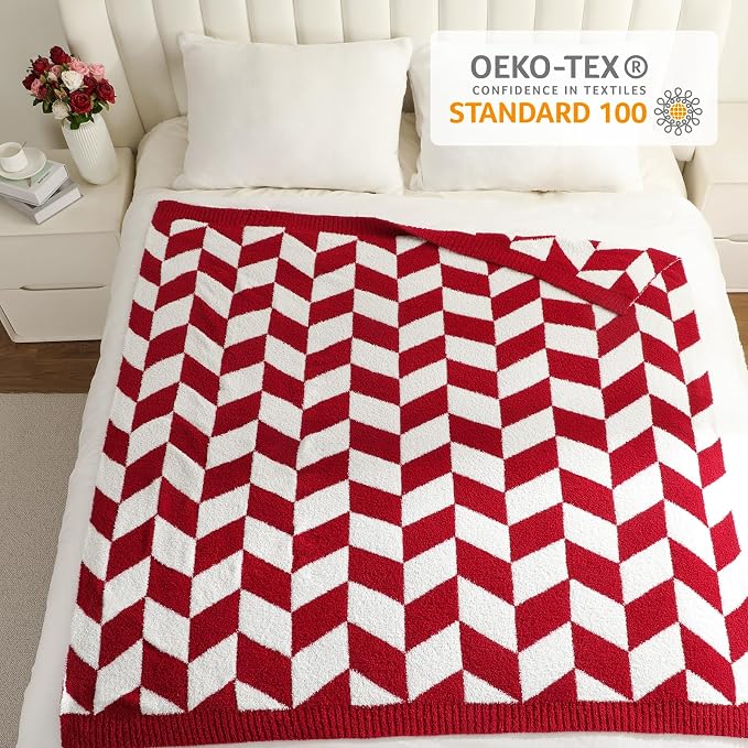 Snuggle Sac Chevron Red Throw Blanket - Image 2