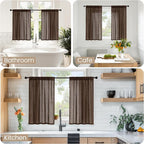 BGment Linen Curtains 40 Inch Length - Image 2
