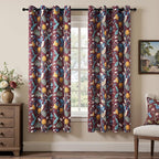 Topfinel Rust Boho Floral Curtains 72 Inches Long French Country Grommet by Topfinel