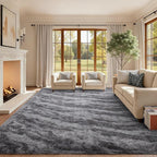 Area Rugs for Living Room, Tie-Dyed 6x9 Feet Soft Fluffy Shagg Plush Rug High - Image 3