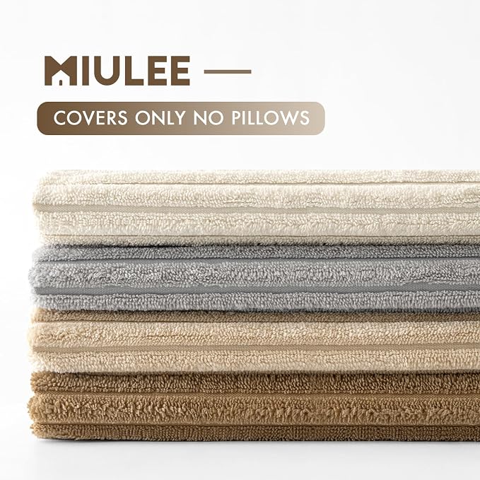 MIULEE Boho Farmhouse Throw Pillow Covers 18x18 Inch Set of 4 Neutral Rustic - Image 6