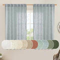 LAMIT Greyish Blue Linen Curtains 45 Inches Long by LAMIT