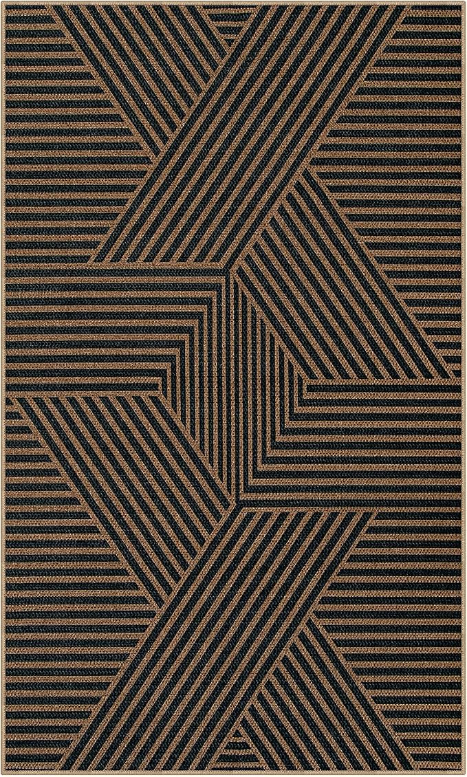 Lahome Enfys Modern Geometric Outdoor Easy Jute Rug, 3x5 Indoor Outdoor Rugs - Image 6