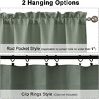 Chyhomenyc Sage Green Valance for Windows, Light Filtering Faux Linen Short - Image 6