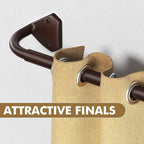 GXOACKJ Brown Curtain Rods for Windows 48 to 84 inch, 5/8 inch Adjustable Wrap - Image 7