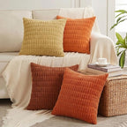 Fancy Homi Set of 4 Burnt Orange Fall Decorative Throw Pillow Covers 14x14 Inch by Fancy+Homi