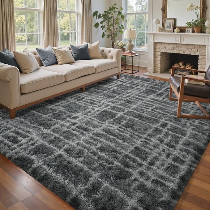 Shag Rugs for Bedroom Living Room, Tie-Dyed Ultra Soft Fluffy Furry Area Rugs - Image 2