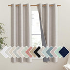 NICETOWN Brich Vintage Open Linen Weave Flax Thermal Curtains, 100% Blackout by NICETOWN