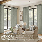 MIULEE Pinch Pleated Thick Linen Curtains 102 Inches Long 2 Panels - Image 2