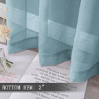Tollpiz Short Sheer Curtains Linen Textured Bedroom Curtain Sheers Light - Image 4