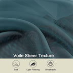 Dusty Blue Valances for Windows, Sheer Curtains 14 Inch Length 2 Pack Kitchen - Image 3