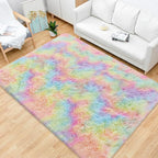 Fluffy Rainbow Colorful Area Rug - Image 2