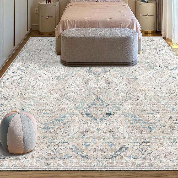 8x10 Area Rugs for Living Room, Machine Washable Non Slip Vintage Retro Rugs - Image 6
