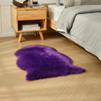 duduta Purple Faux Sheepskin Throw Rug 2x3 ft, Fluffy Shag Fur Chair Cover - Image 5