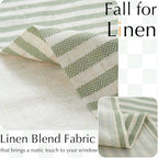 jinchan Linen Valance Curtain Striped Small Window Curtain Double Layer Light - Image 3