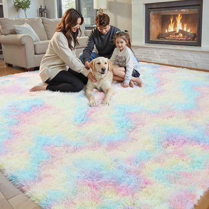 8x10 Area Rugs for Bedroom Living Room Fluffy, Large Area Rug Shag Shaggy - Image 4