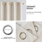 MIULEE Linen Curtains 100% Blackout - Image 4