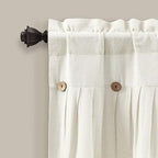 Lush Decor Linen Button Farmhouse Valance Curtians 84"W x 18"L Off White - Image 2