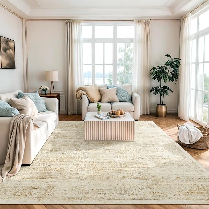 6x9 Area Rug for Living Room Floral Washable Non-Slip Modern Rugs for Bedroom - Image 9