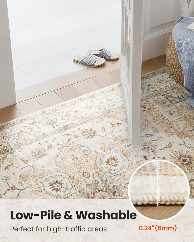 AMADA HOMEFURNISHING 2x3 Washable Area Rug, Low-Profile Entryway Rug - Image 6