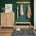 Entryway Rug 2X3 Small Rugs: Floral Washable Door Mat Vintage Soft Low Pile - Image 5