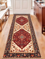 SERISSA Boho Washable Runner Rug, 2x6 Rug Runner Non-Slip Vintage Red Black - Image 5