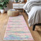KOZYFLY Modern Abstract Runner Rug 2x6 Multi Pink Runners - Image 7