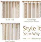 jinchan Belrose 4 Panel Curtains Set 84 Inch Length Floral Curtains Linen Blend - Image 5