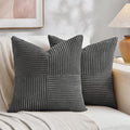 Fancy Homi 2 Packs Dark Gray Big Decorative Throw Pillow Covers 24x24 Inch by Fancy+Homi