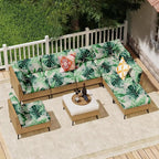 14Pcs Outdoor Cushion Covers, Patio Cushion Covers, Stretch Elastic Slipcovers - Image 6