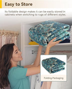 RELEANY Area Rugs 8ft Washable Non-Slip, Floral Vintage Distress Print Pattern - Image 6