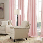 RYB HOME Pink Velvet Curtains 90 inches, Back Tab Soft Fabric Room Darkening - Image 6