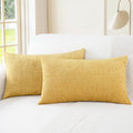 CaliTime Throw Pillow Covers Decorative 12 X 20 Inches Pack of 2 Cozy Chenille by CaliTime