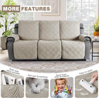 TAOCOCO 100% Waterproof Recliner Sofa Covers 3 Seater Split Couch Covers - Image 5