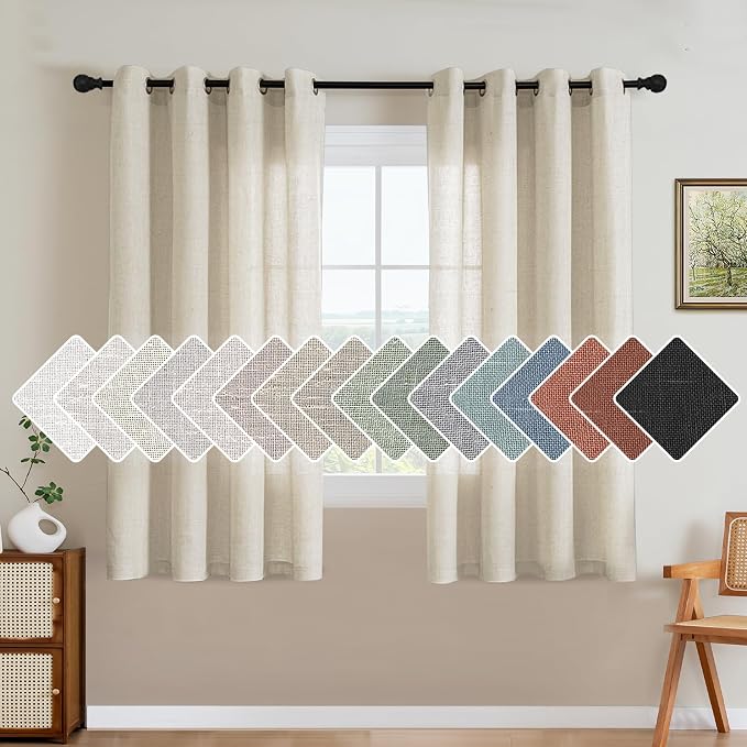 H.VERSAILTEX Living Room Linen Curtains Home Decorative Nickel Grommet Curtains by HVERSAILTEX