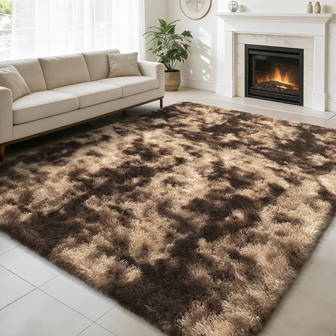 Shag Area Rug for Bedroom 5x8, Fluffy Area Rugs for Living Room, Soft Fuzzy Rug by yulidayang
