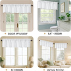 OVZME White Valance for Windows, Light Filtering Thick Textured Small Kitchen - Image 5
