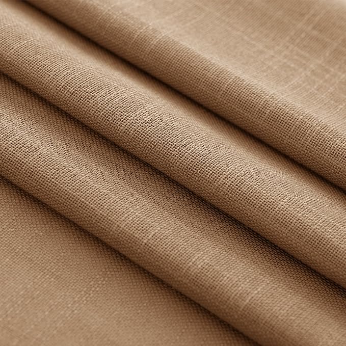 Brown Curtains for Living Room Back Tab Modern Farmhouse Semi Sheer Curtains 84 - Image 5